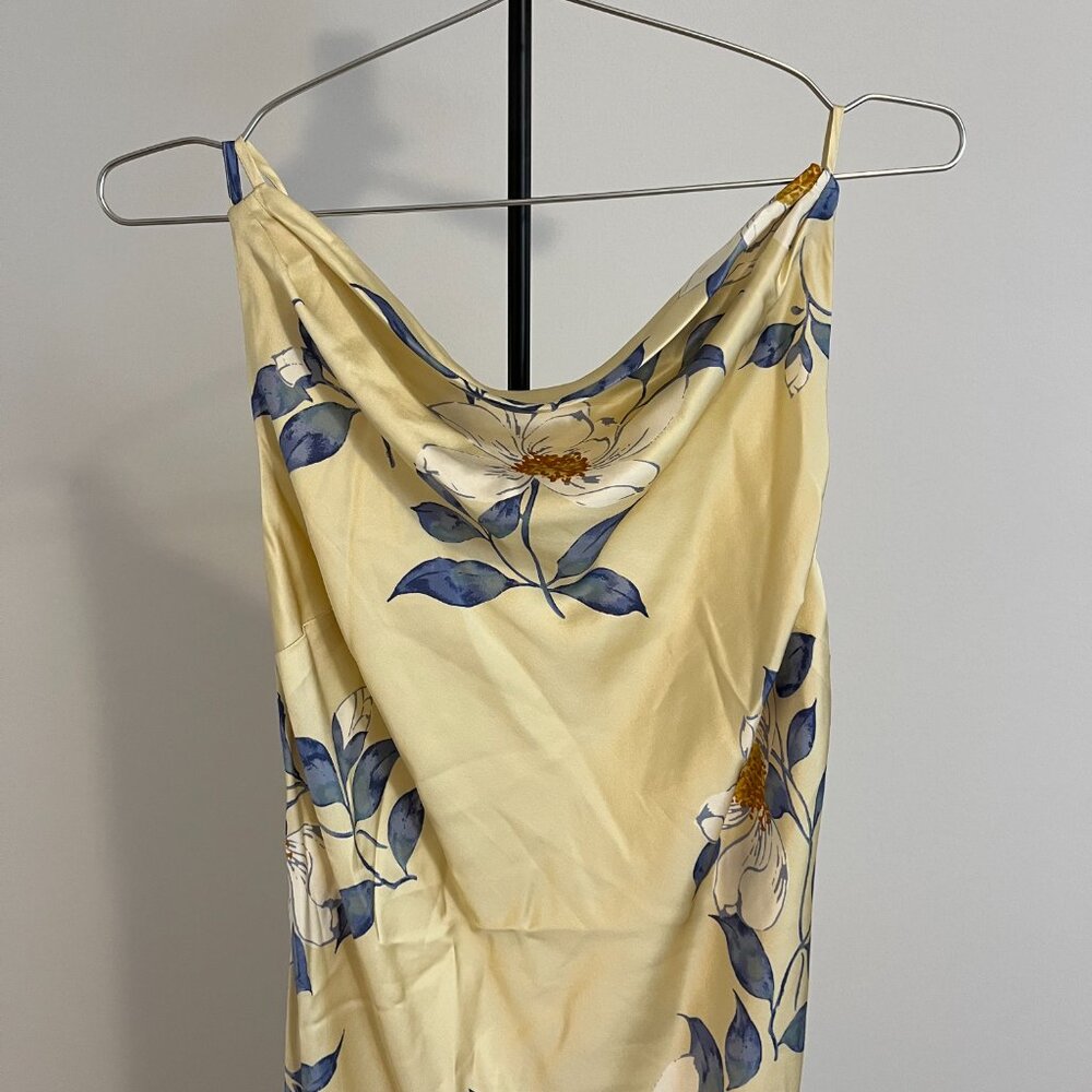 Reformation Yellow Floral Backless Slip Dress - Picture 3 of 5
